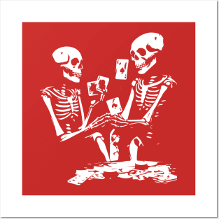 skeletons playing cards Posters and Art